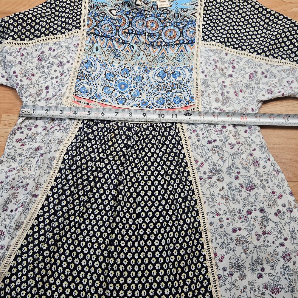 Sundance Boho Patchwork Midi Dress  Cottagecore Folk Prairie Size XS - Picture 6 of 7